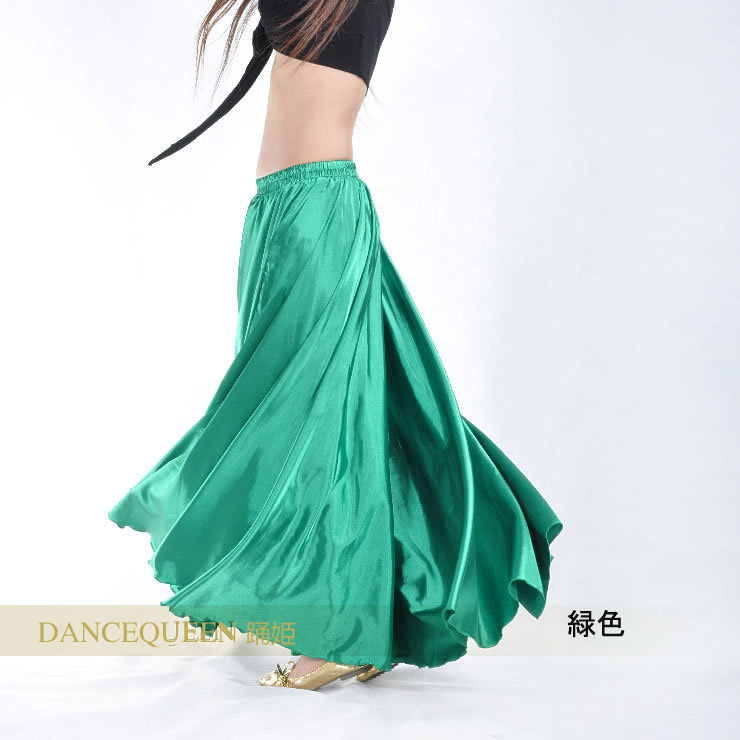 ベリーダンススカート012ー[多色可」サテンスカート - DanceQueen踊姫